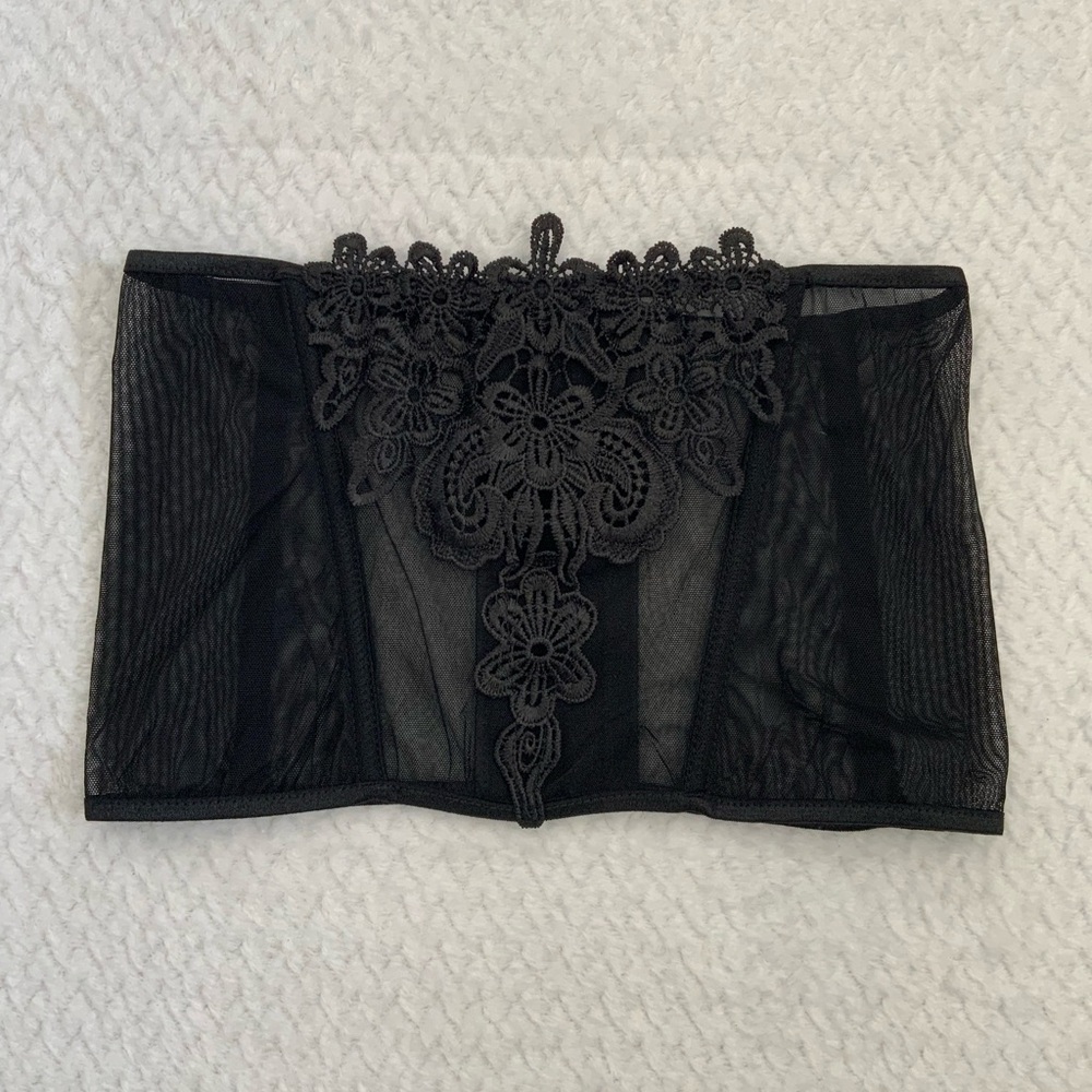 Corset Black Mesh Top